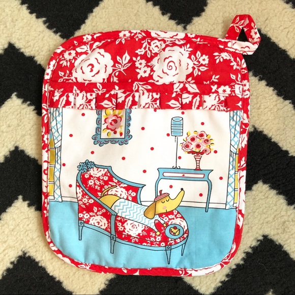 Red and Light Blue Pot Holders - Picture 3 of 5